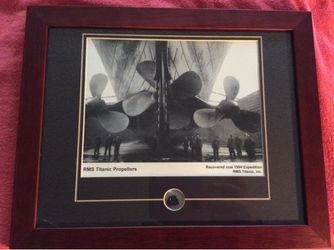 RMS TITANIC COAL 1912 WRECKAGE FRAMED ICONIC PROPELLERS