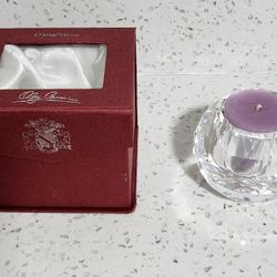 Vintage Oleg Cassini Boxed Crystal Votive Candle, Gift  For Wedding, Anniversary, Birthday. Collectors Gem