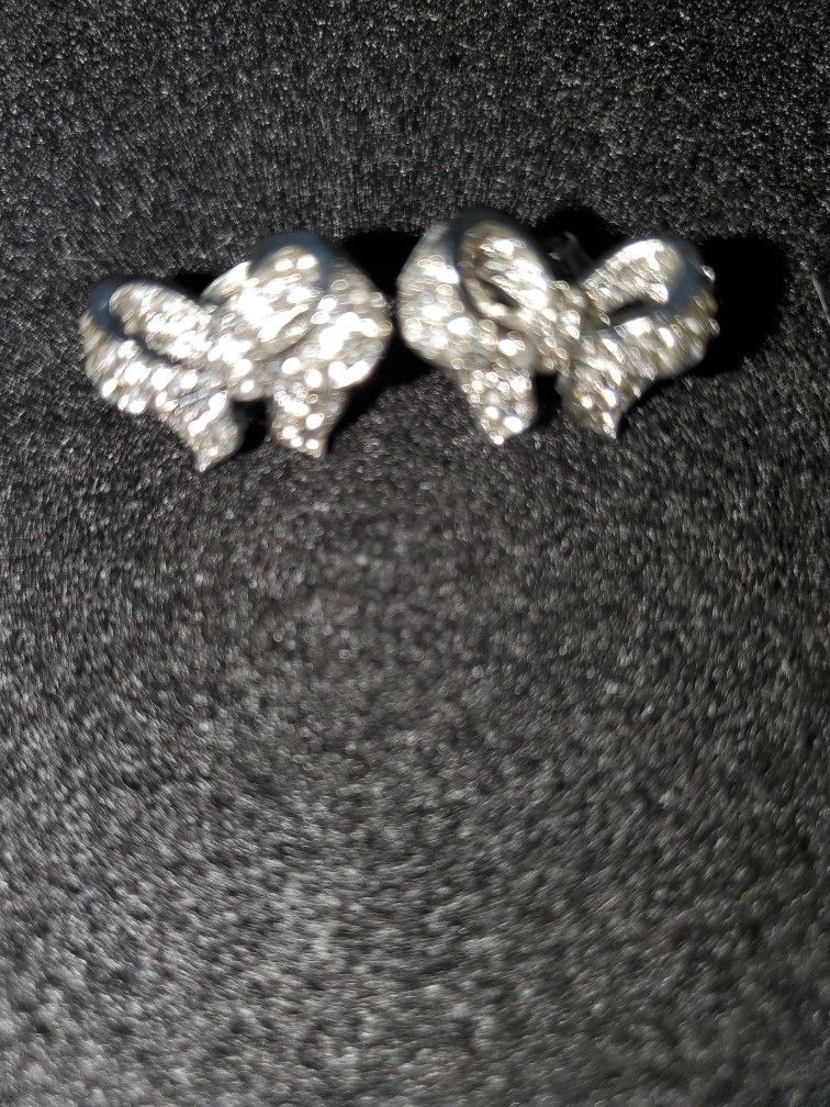 Rhinestone Bow Earrings