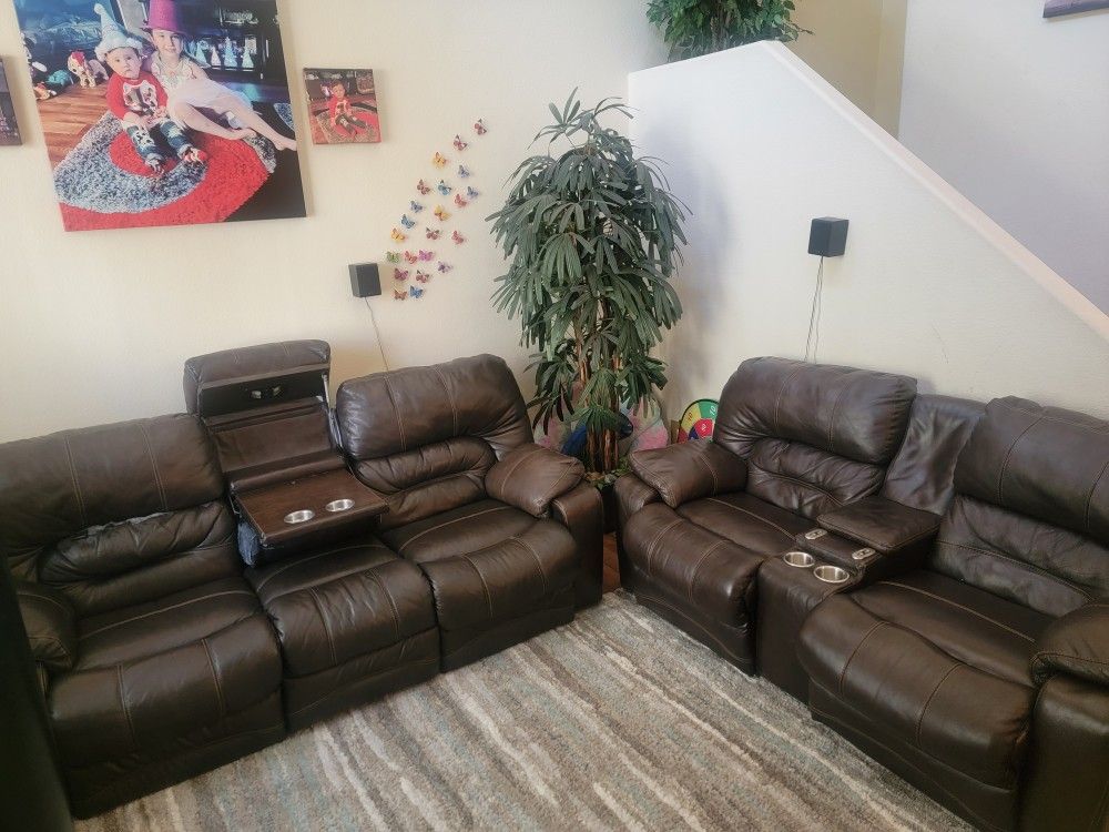 Living Room Sofa And Loveseat Leather