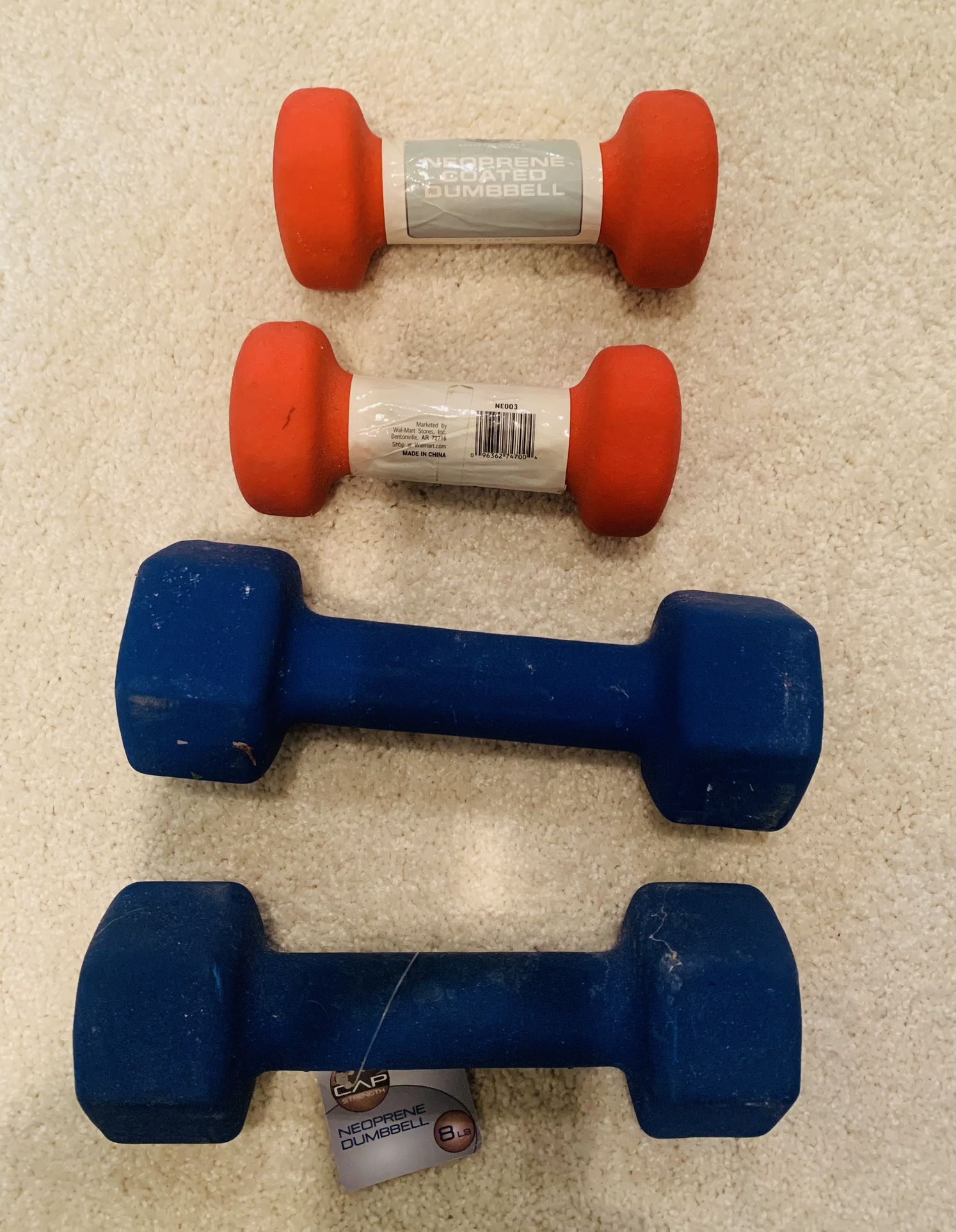 CAP Strength Neoprene Lot Of 4 Dumbbell Weights