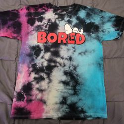 Peanuts Tie Dye Bored Snoopy (Unisex Size Small)