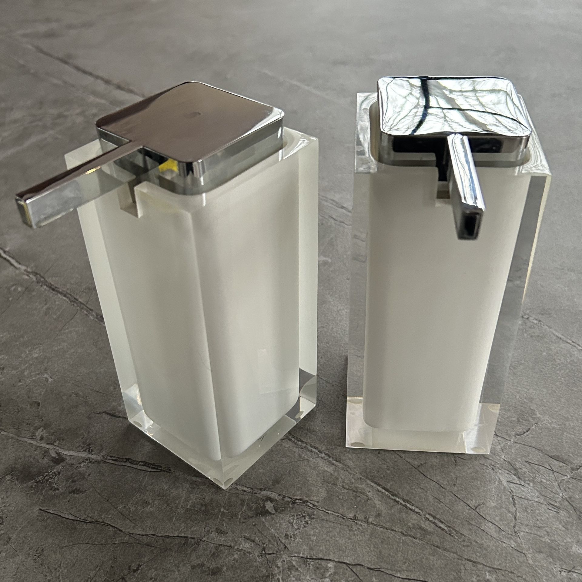 White Glass Soap Dispenser