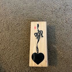 “RIBBON HEART” Rubber Stamp By Posh Presents/ POSH IMPRESSIONS