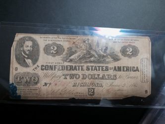 1861. 2 $ Confederate Note