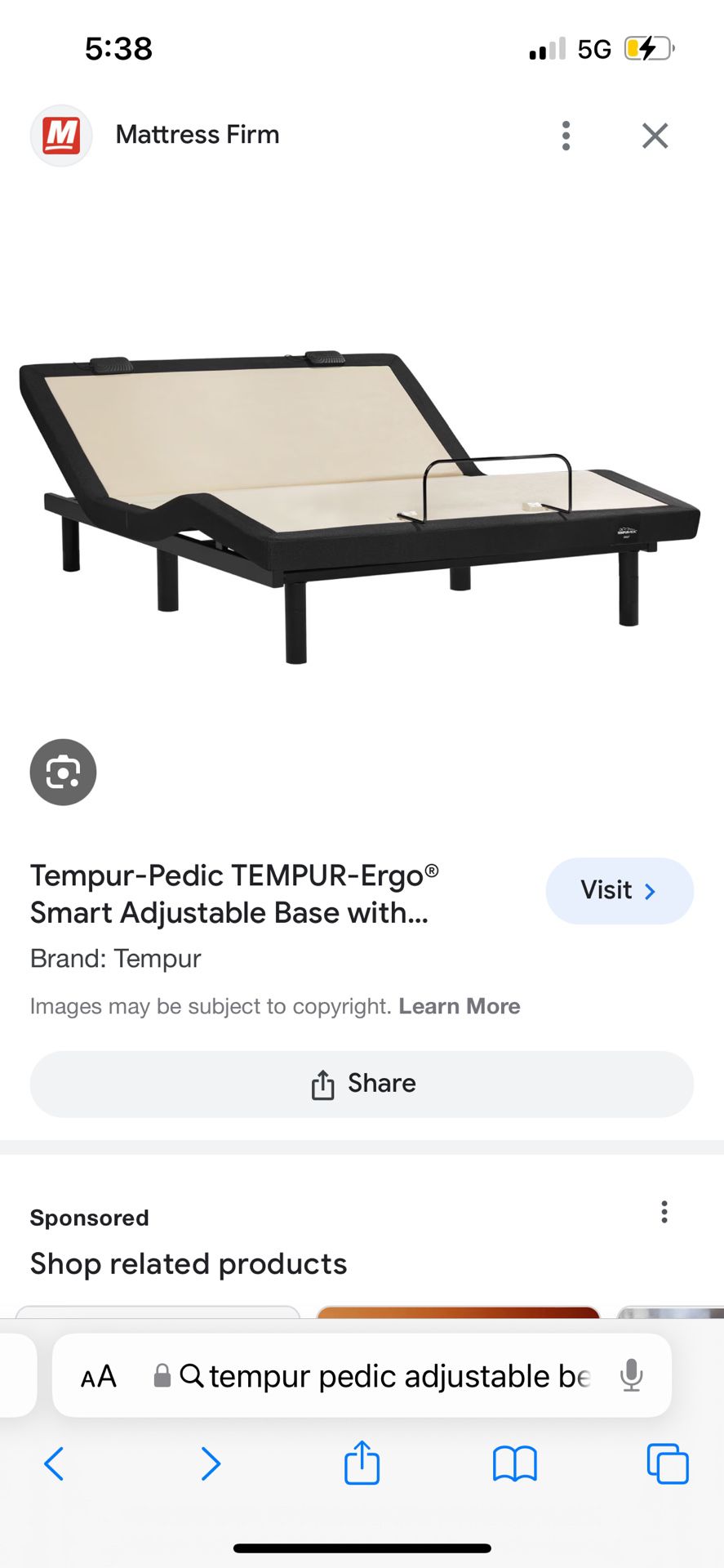 Tempur- Pedic Adjustable Bed Frame