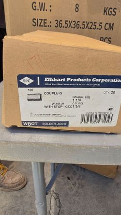 Copper Dimple Stop Coupling 600-DS 1 1/4" Lot of 20  W-10148 New