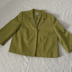 Chico’s Chic 2 Toned 1 Button Textured Fabric Jacket