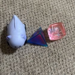 Cube Squishy, Dog Swirl, Squishy, And Sand Axolotl Car Squishy