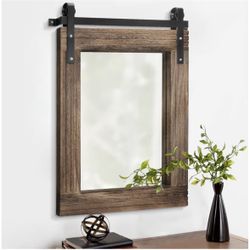 New- 26 X 18 Farmhouse Barn Door Mirror 