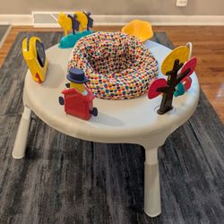 ORIBEL PortaPlay 2-in-1 Baby Activity Center & Play Table (Wonderland Adventure, Grey)