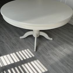 White Round Dining Table