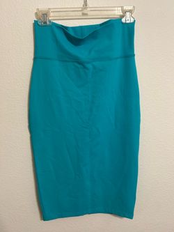 Teal High-Waist Pencil Skirt