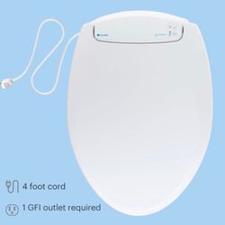 Brondell L60-RW LumaWarm Heated Toilet Seat with Night Light, 3 Temperature Settings, Gentle Close Lid,Easy Installation,Built-In Controls,Round,White