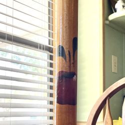 **VINTAGE** One Wooden Industrial Textile Bobbin - Bowen Hunter - HANDPAINTED