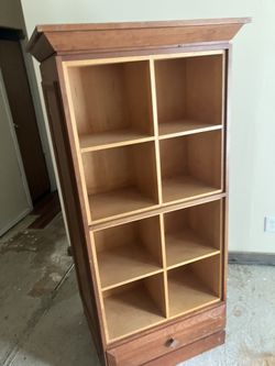 Double Sided Bookshelf With Drawers