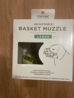 Basket muzzle and Kong squeek ball