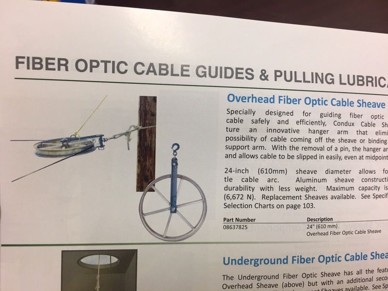 Fiber and coax pulling wheel like new
