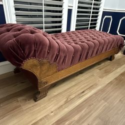 Rare Antique Red Velvet Fainting Couch. Beautiful Condition!!