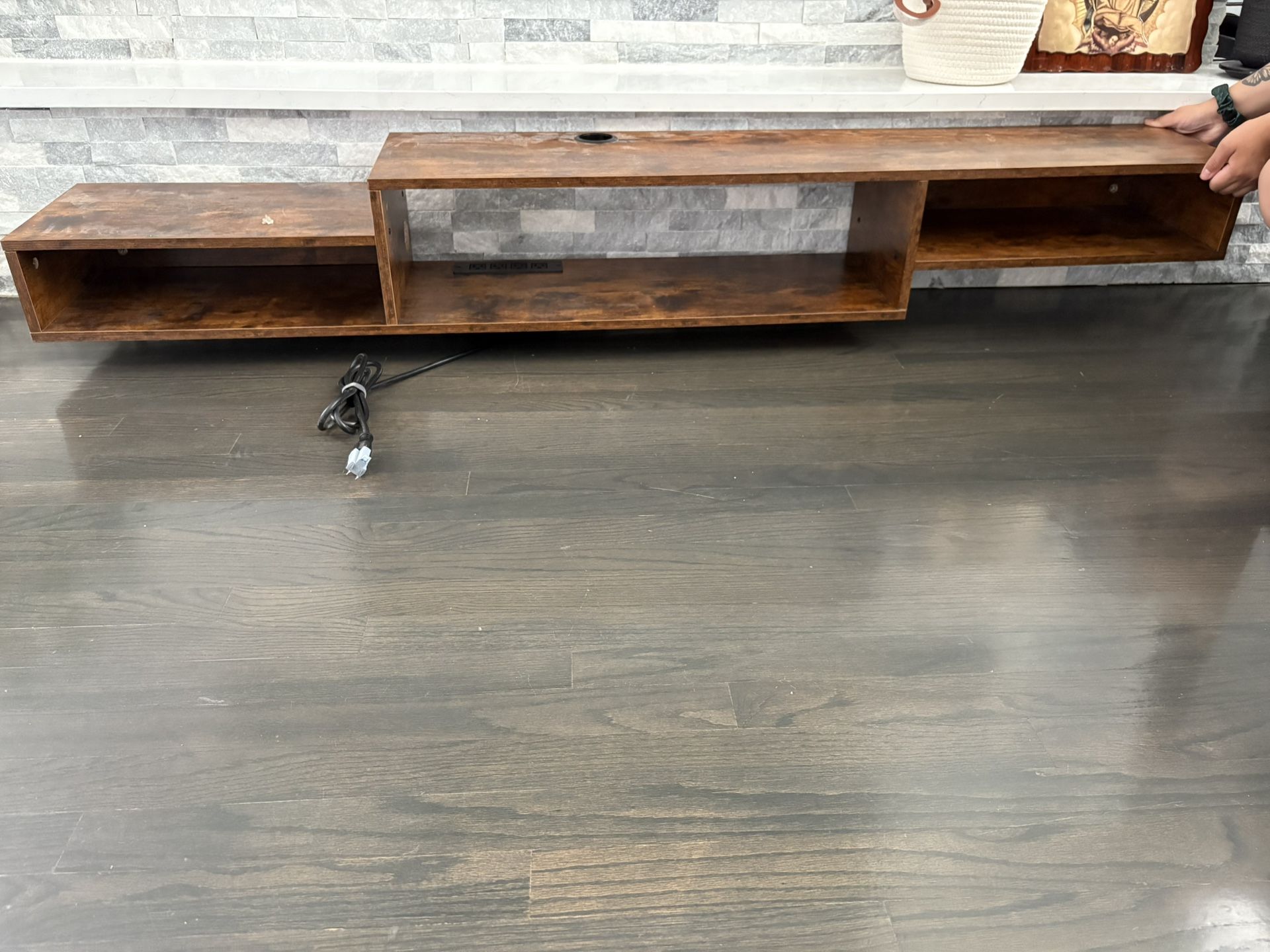 Rustic Brown Floating Tv Stand