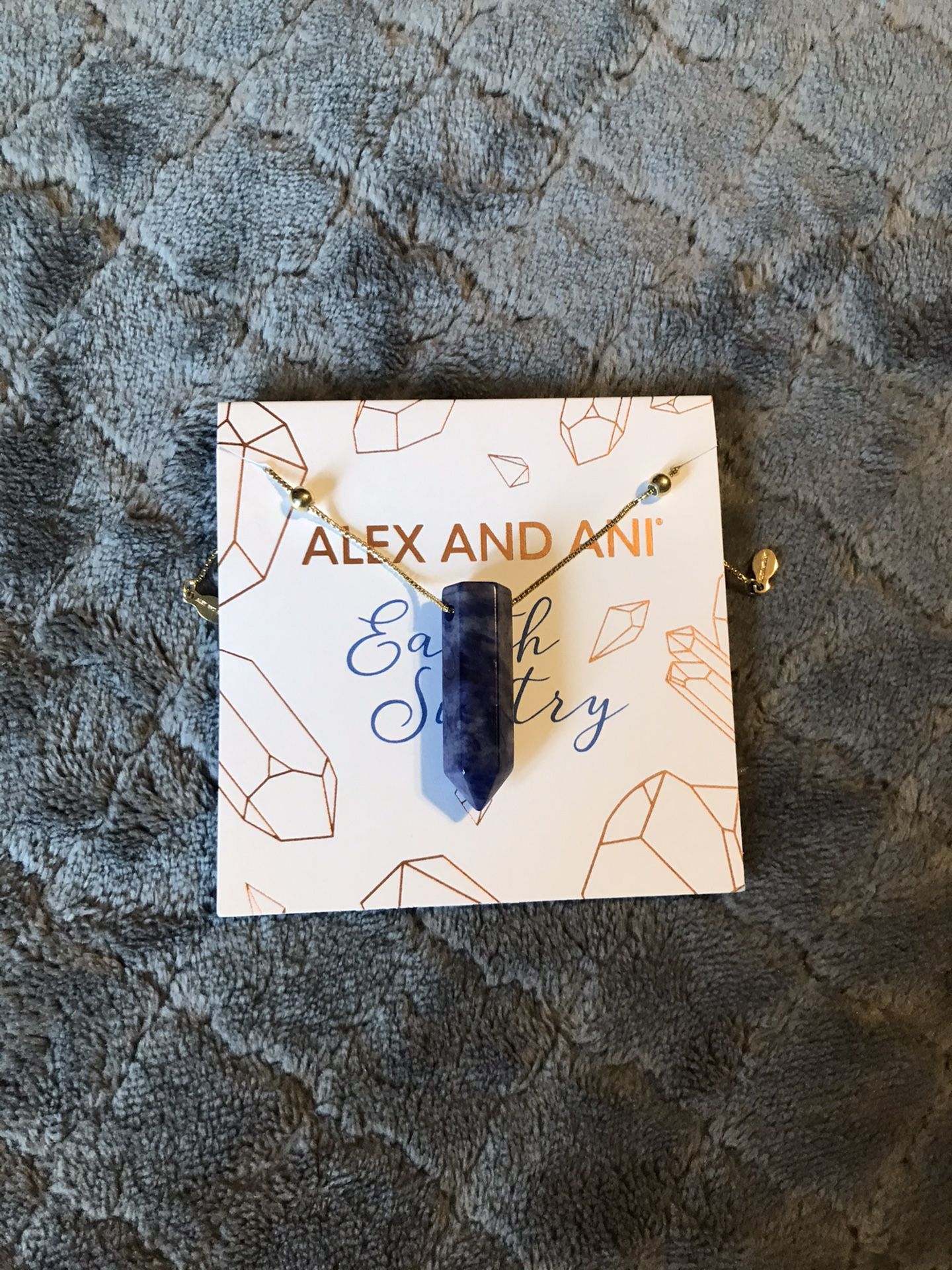 NWT Alex and Ani Sodalite Pendant Station Bead Necklace