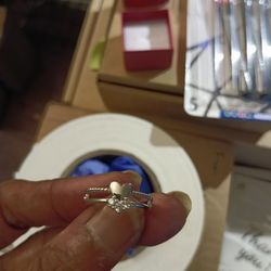 Size 6.  925 Sterling Silver Ring With Heart