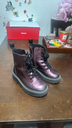 H&M KIDS PURPLE LACE-UP BOOTS SIZE 11