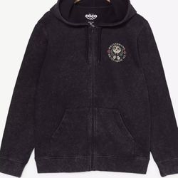 Disney Pixar Coco Floral Guitar Zipper Hoodie New With Tags UNISEX SIZE MEDIUM Runs Big 