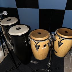 Complete Drum Set and Congos