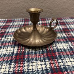 Two Vintage brass Scalloped Candle Holder 