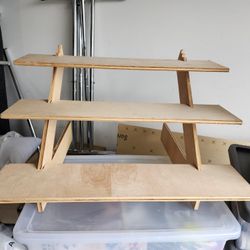 Display stands, collapsible, wood, set of 2