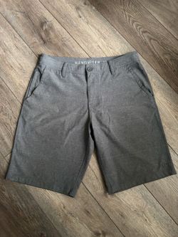 Hang Ten Shorts Men's Size 32 Gray Flat Front Chino Stretch Casual EUC