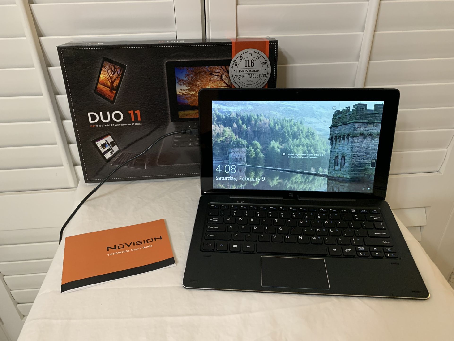 NuVision TM116W725L Duo 11, 11.6 inch 2 in 1 Tablet & Laptop with Windows 10 Home OS