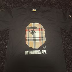 bathing ape tee shirt check style