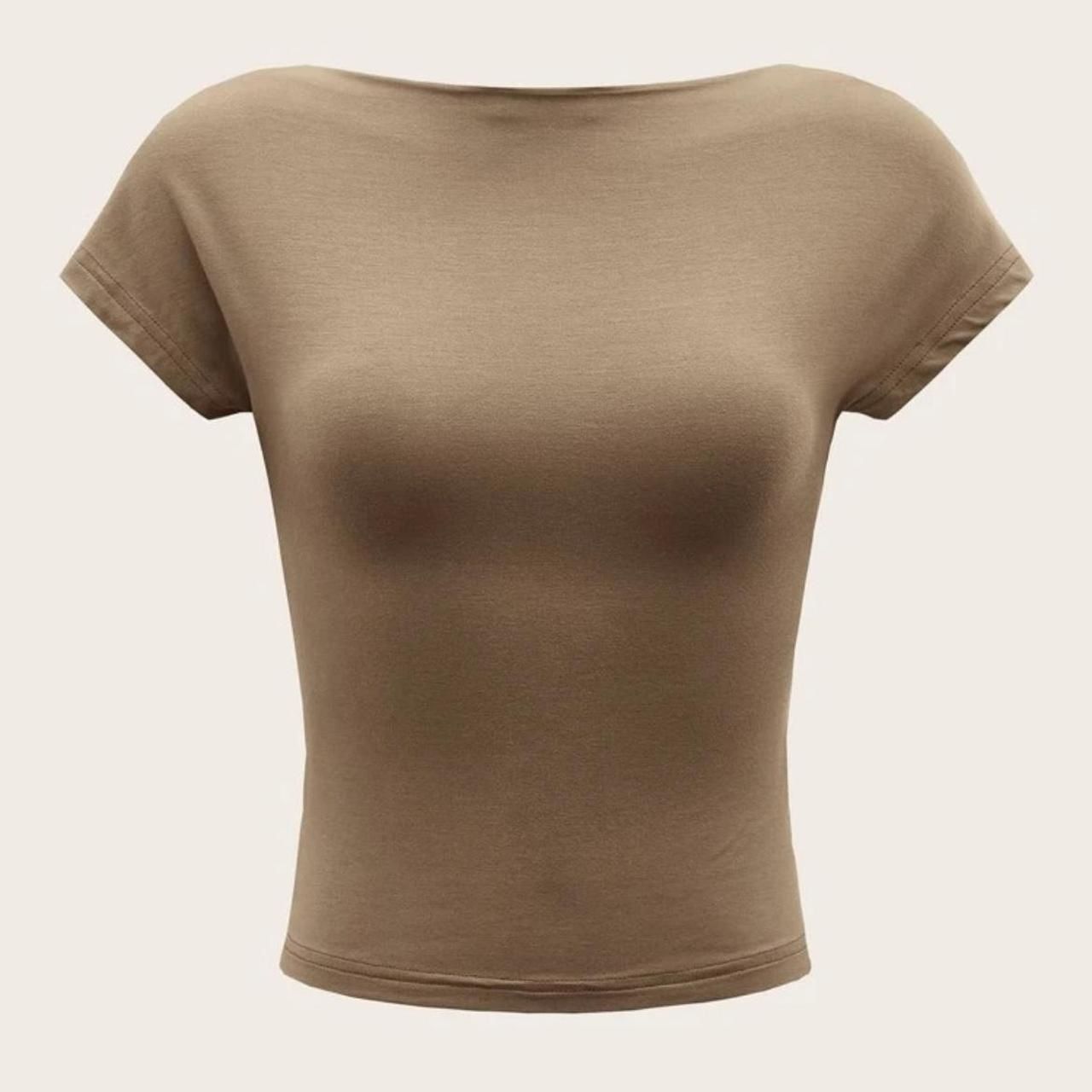 Women's Tan and Brown Crop-top(165)23