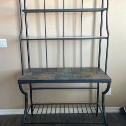 Metal And Slate Bakers Rack 