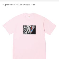 Supreme Spiderman t shirt Sz S Light Pink new