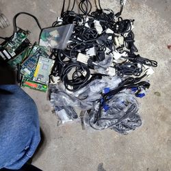 bunch of  computer video cable plus couple of video boards 