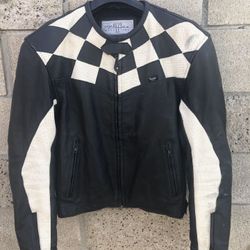 LEATHER TRIUMPH MOTORCYCLE JACKET - WOMENS