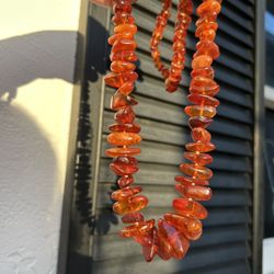 Vintage Boho Style Natural Baltic Honey Amber Necklace Hand-knotted Chucky Jewelry Retro Gemstone 1960’s 