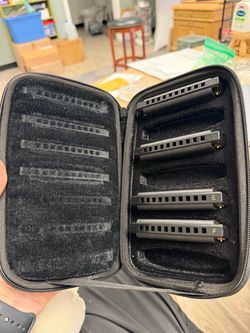 Hohner Piedmont Blues Harmonica Set (4 Harps + Case) – Keys A, C, E, F
