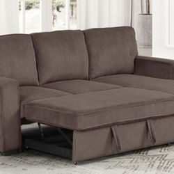 Brand New Brown Plush Corduroy Sectional Sofa Storage Sleeper 