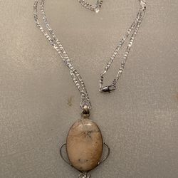 New Dendritic Opal With New 26” Chain 