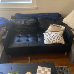 Leather Black Couch