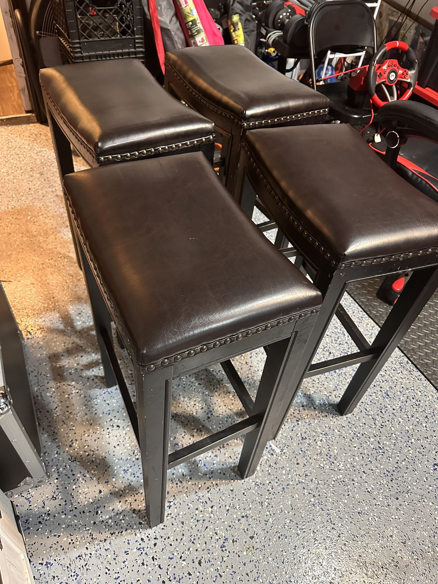 4 Christopher Knight Home Avondale Backless Bar Stools,12"D x 18.13"W x 30"H, 2-Pcs Set, Brown