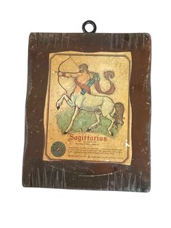 Vintage 1969 Sagittarius Wall Plaque