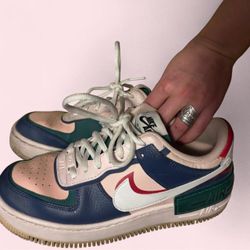Nike Air Force Shadow Color Block Sneakers Womens 8