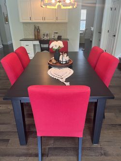 Moving Sale - Solid Wood IKEA Extendable Dining Table + 6 Chairs