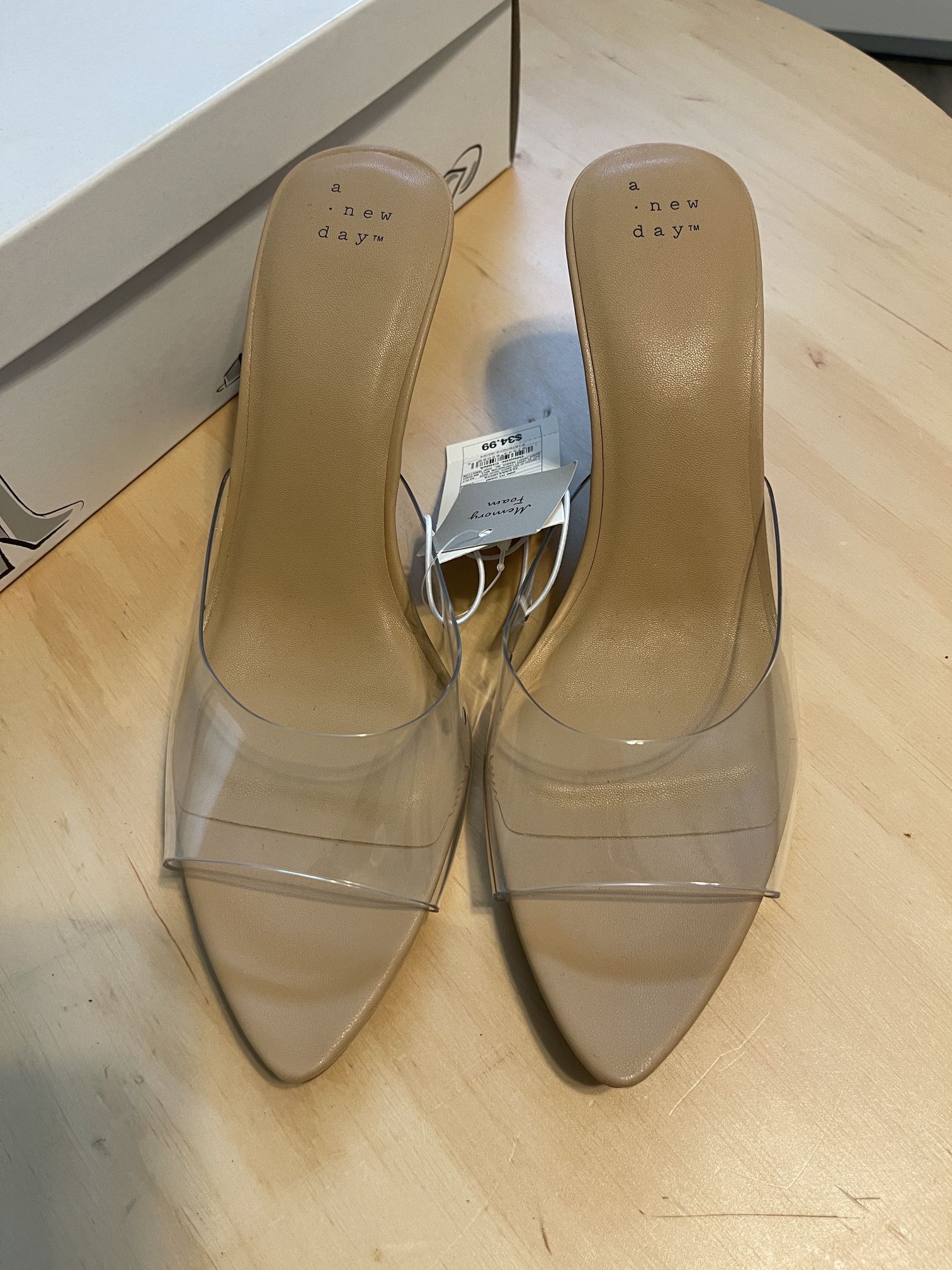 Clear tan new heels 