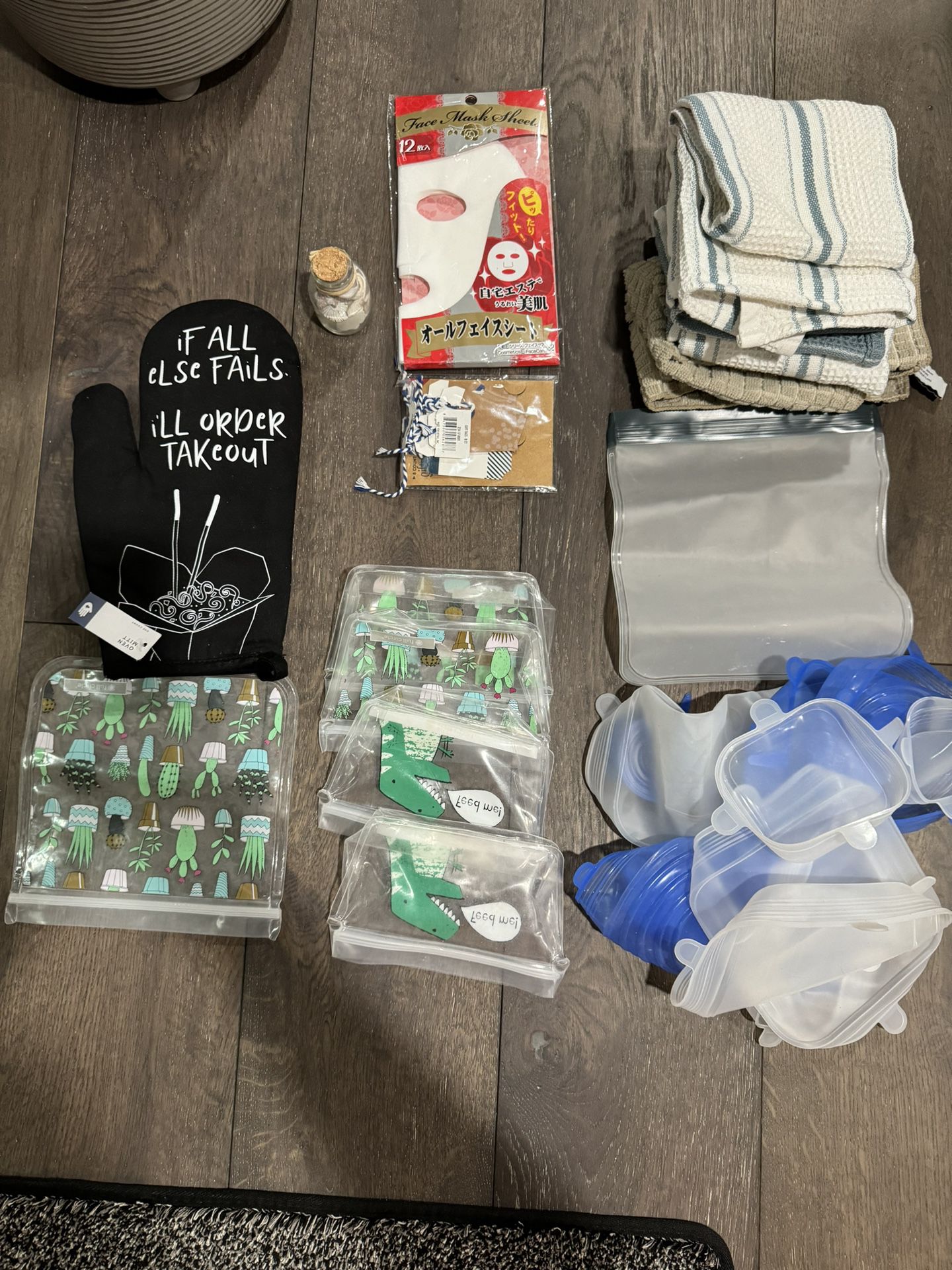 Box Of Items Towels Mit Reusable Lids Bags